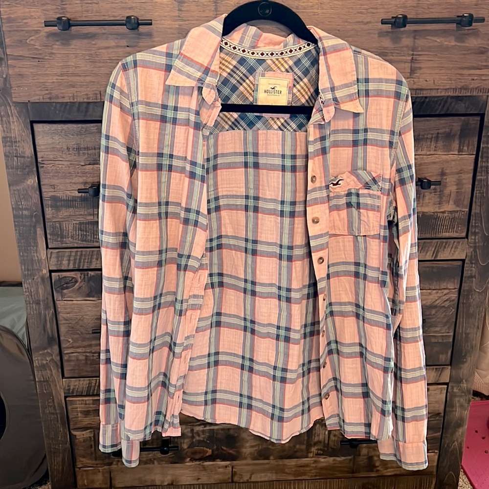 Woman Large Hollister plaid shirt